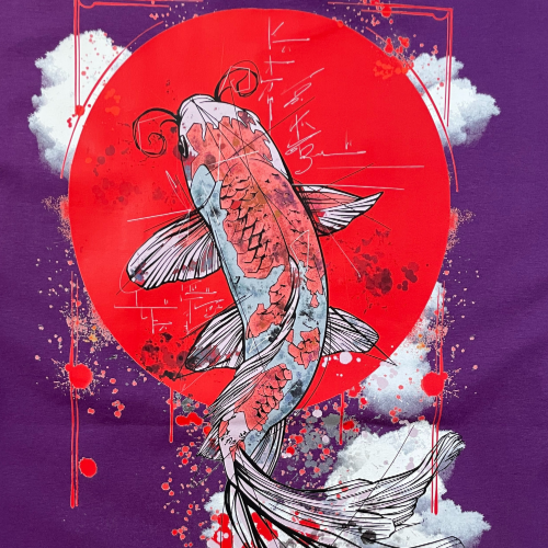 T-shirt SKKARABE.E Violet – Œuvre “KOÏ"