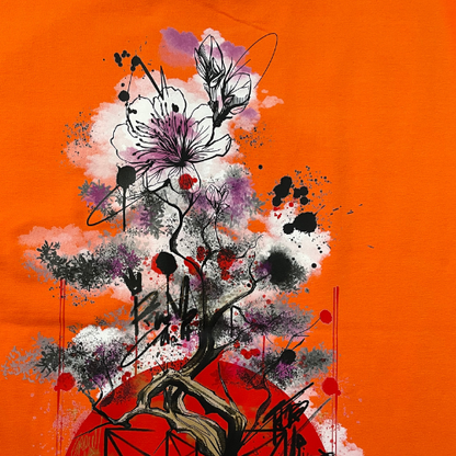 T-shirt SKKARABE.E Orange – Œuvre “SAKURA"