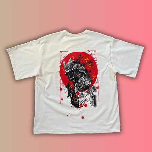 T-shirt SKKARABE.E blanc – Œuvre “SAMOURAÏ"