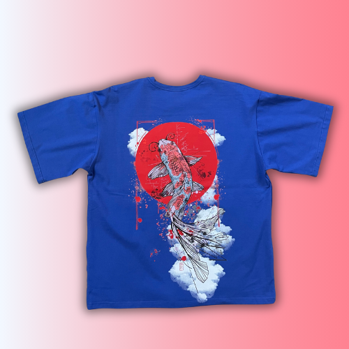 T-shirt SKKARABE.E Bleu – Œuvre “KOÏ"