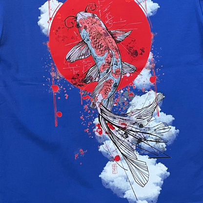 T-shirt SKKARABE.E Bleu – Œuvre “KOÏ"