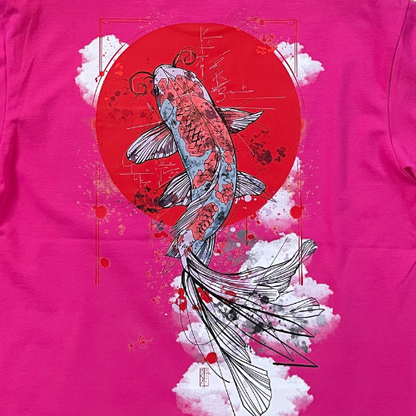 T-shirt SKKARABE.E Rose – Œuvre “KOÏ"