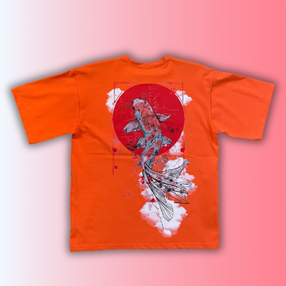 T-shirt SKKARABE.E Orange – Œuvre “KOÏ"