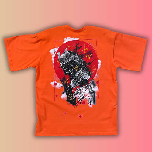 T-shirt SKKARABE.E Orange – Œuvre “SAMOURAÏ"