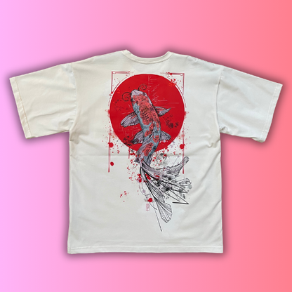 T-shirt SKKARABE.E Blanc – Œuvre “KOÏ"