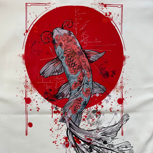 T-shirt SKKARABE.E Blanc – Œuvre “KOÏ"