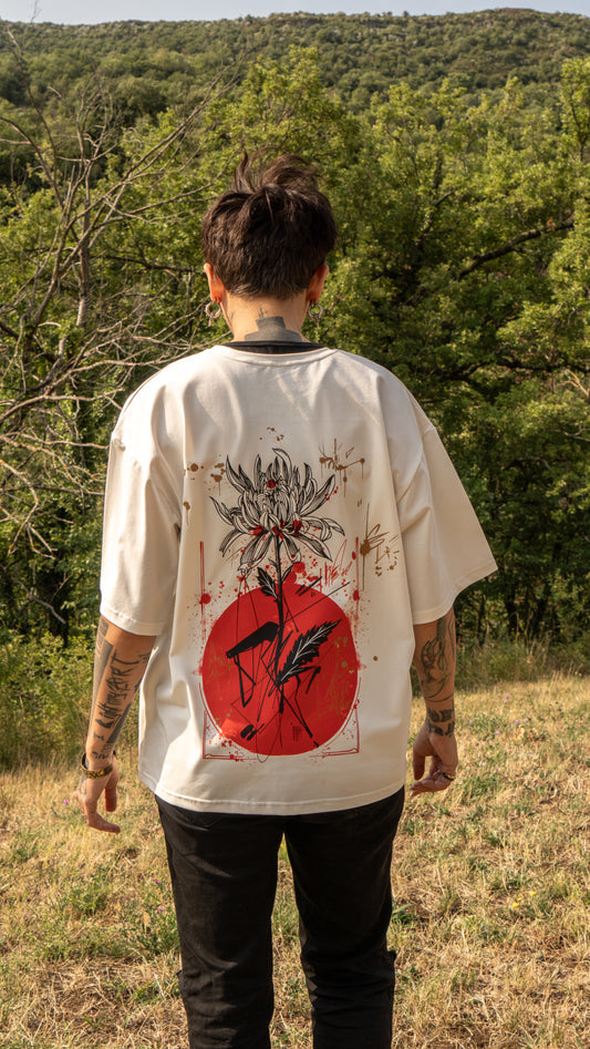 T-shirt SKKARABE.E Blanc – Œuvre “IMMORTEL"