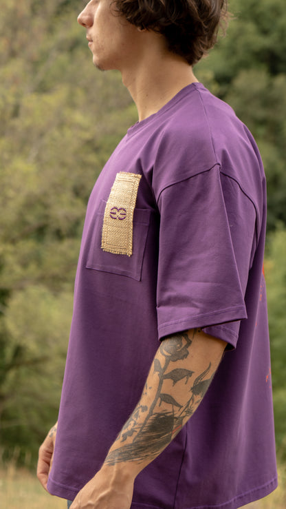 T-shirt SKKARABE.E Violet – Œuvre “SAKURA"