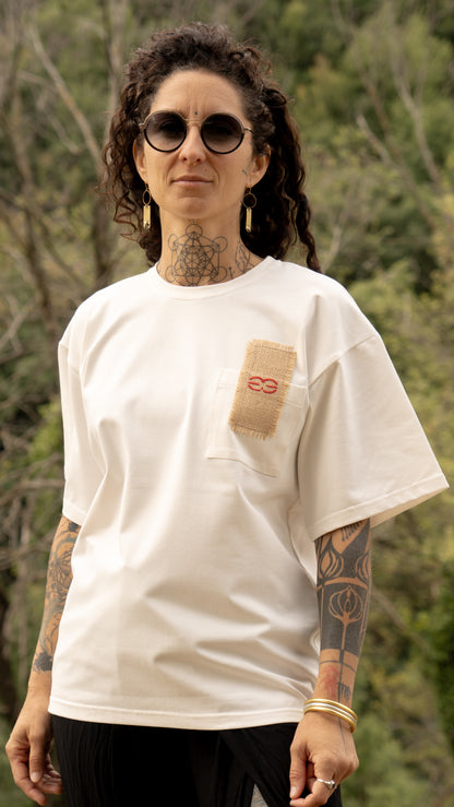 T-shirt SKKARABE.E blanc – Œuvre “SAMOURAÏ"