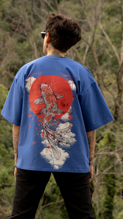 T-shirt SKKARABE.E Bleu – Œuvre “KOÏ"